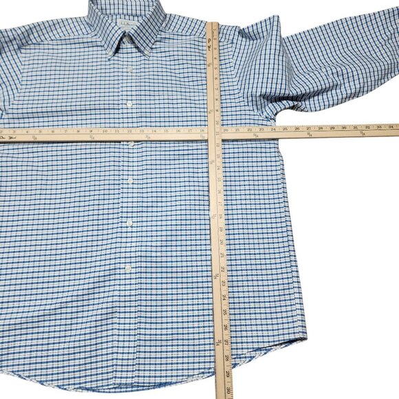 L.L.Bean Mens Blue/White Traditional Fit Button Down‎ Shirt 16.5-32 100% Cotton - Picture 3 of 6